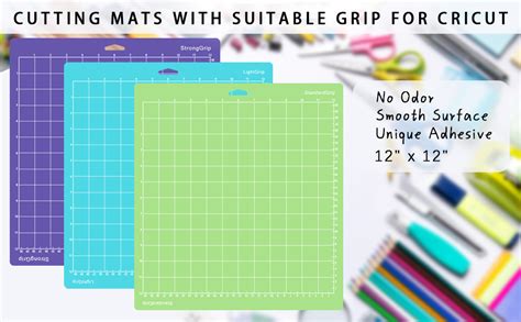 Amazon.com: Cutting Mat 8 Packs for Cricut 12x12 Variety Grip Non-Slip Durable Mats for Cricut ...