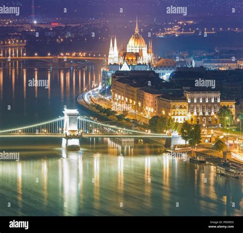 night scene of Budapest city view, Hungary Stock Photo - Alamy