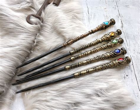 Magic Wand With Crystal Choose Color Gold Magic Wand Geek - Etsy