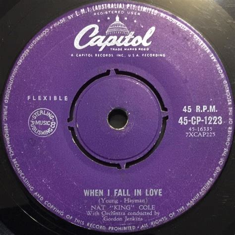 Nat King Cole – When I Fall In Love / Stardust (1957, Vinyl) - Discogs