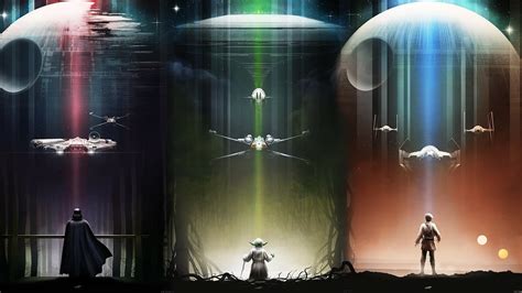 Epic Star Wars HD Wallpaper: Luke, Yoda, Death Star & More by Andy Fairhurst