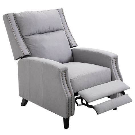 HOMCOM Manual Reclining Sofa, Upholstered Push Back Recliner Armchair ...