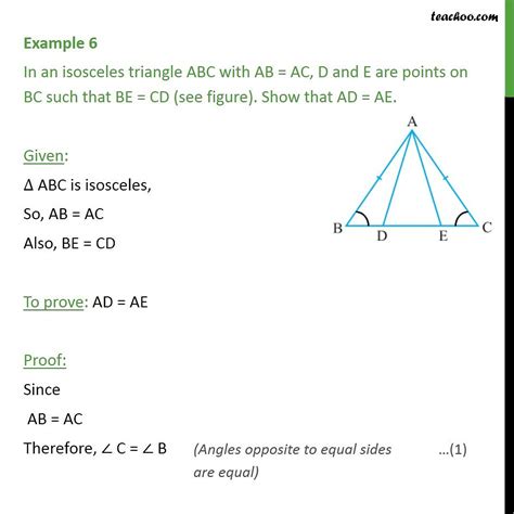 Example 6 - In an isosceles triangle ABC with AB = AC - Examples