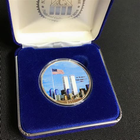 Twin Towers 1oz Silver Coin .999 fine silver 2001 Painted | Etsy