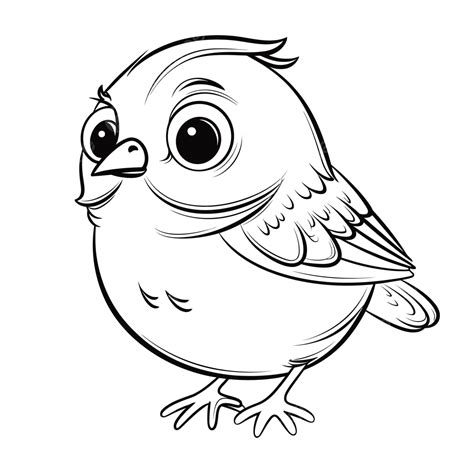 Beautiful Cute Baby Bird Coloring Page Outline Sketch Drawing Vector ...