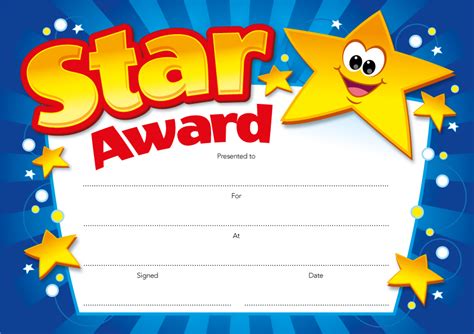 Shining Star Award Certificate