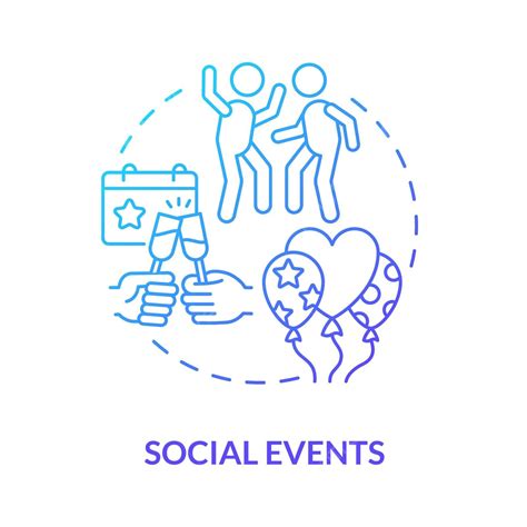 Social Events Blue Gradient Concept Icon Show Circle Gradient Vector ...