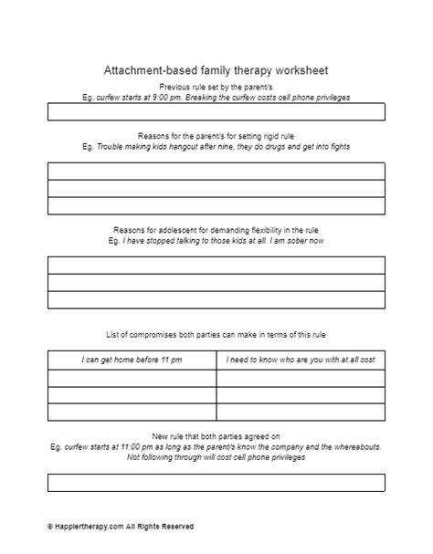 Effective Family Therapy Worksheets for Strengthening Relationships