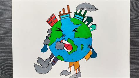 Air Pollution Poster Drawing // How To Draw Stop Pollution Poster ...