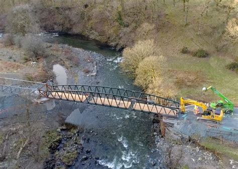 Video reveals new rail track bridge now spanning River Greta - The Keswick Reminder