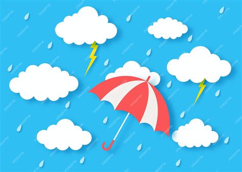 Premium Vector | Happy monsoon season background. rainbow in the rainy ...