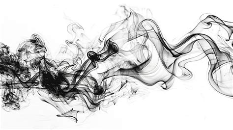 Abstract Black Smoke Isolated On White Background, Abstract, Backgrounds, Black Background Image ...