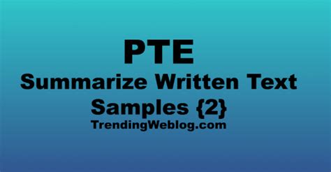 PTE Summarize Written Text Samples | PTE Exam Writing Practice Test 2