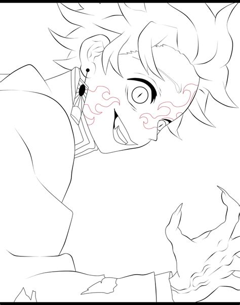 Tanjiro Demon King Kimetsu No Yaiba Lineart by davidlineart on DeviantArt