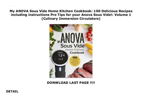 My ANOVA Sous Vide Home Kitchen Cookbook: 100 Delicious Recipes inclu…