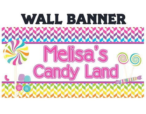 Candy Land Personalized Banner Birthday Party Banner Large - Etsy