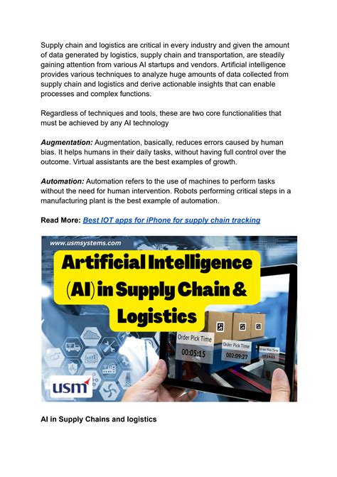 Artificial Intelligence (AI) in Supply Chain & Logistics by Yamuna M ...