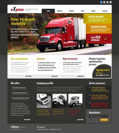 Trucking Website Template #29635