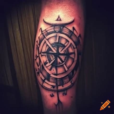 Viking compass tattoo design on Craiyon