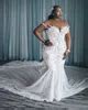 Custom Made African Crystal Plus Mermaid Wedding Dress With Long Train And Sheer Neckline Plus ...