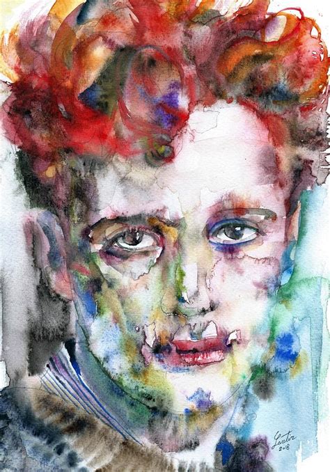 DYLAN THOMAS - watercolor portrait.5 Painting by Fabrizio Cassetta ...