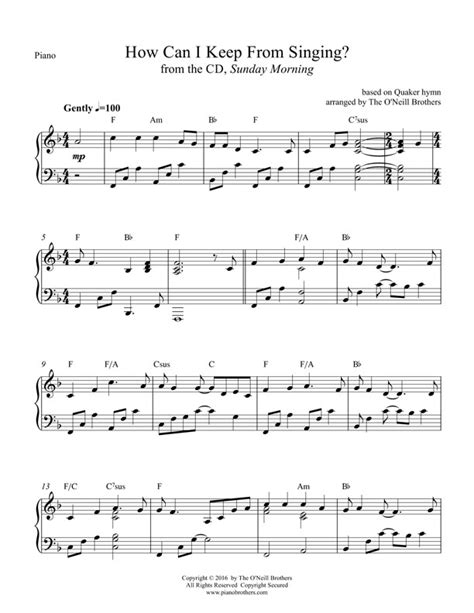 How Can I Keep From Singing | Sheet Music