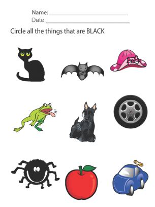 Color Black Lesson Printable Worksheets
