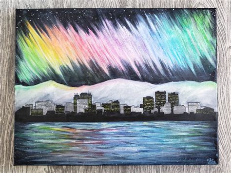 Northern Lights Watercolor Original Painting Spirit of | Etsy