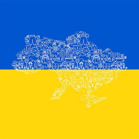 Premium Vector | Ukraine country flag map