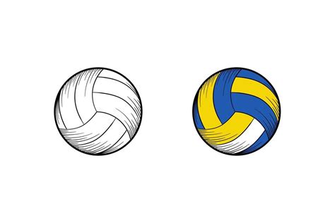 Volleyball hand drawn illustration sketch and color 3210704 Vector Art ...