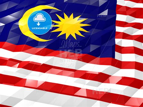 Flag Of Malaysia 3D Wallpaper Illustration - HEBSTREITS