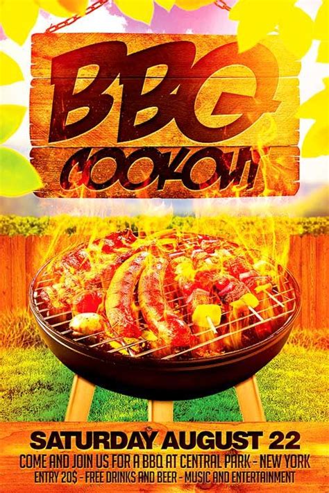 BBQ Cookout Flyer Template - https://www.xtremeflyers.com/bbq-cookout ...