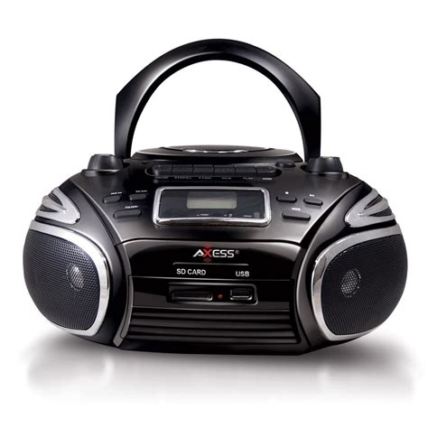 Axess Portable AM/FM Radio, CD/MP3 Player, USB/SD & Cassette Recorder Boombox - Walmart.com ...