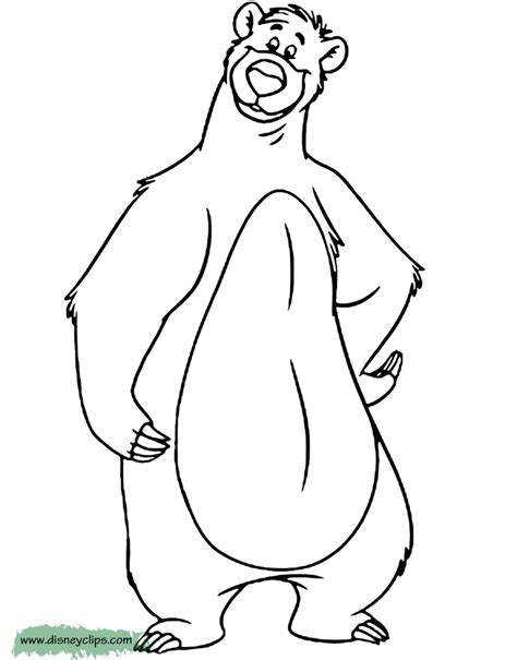 Gambar Jungle Book Coloring Pages Disney Baloo Laughing di Rebanas - Rebanas