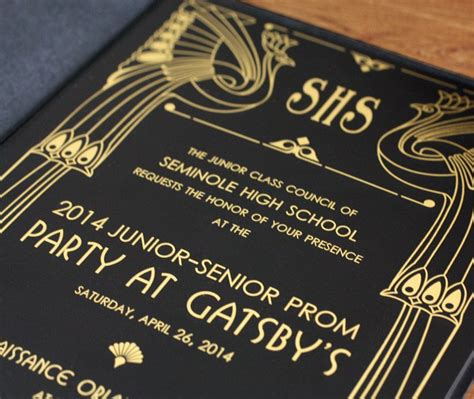 Great Gatsby Prom Invitations