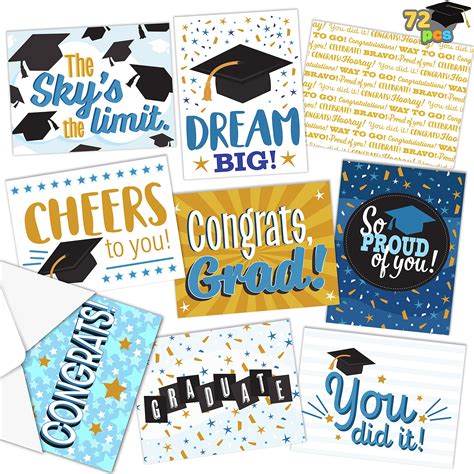 JOYIN 72 Pack Graduation Cards Bulk 2023 with Envelopes ...