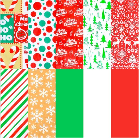 Amazon.com: Zayvor 60 Christmas Tissue Paper Sheets Bulk Printed Wrapping Paper Christmas Tree ...