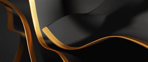 Black and gold wavy luxury background, layered wavy sheet 3d realistic ...