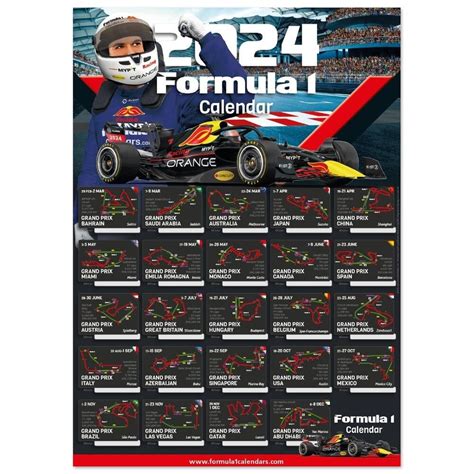 2024 UNI. ENGLISH Formula 1 Calendar 50x70 Poster UNIVERSAL - Etsy