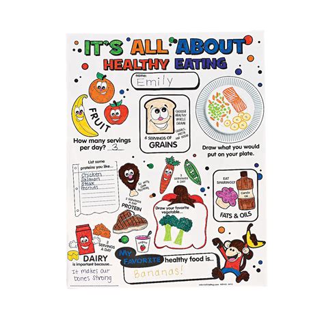 Color Your Own ﻿“It’s All About Healthy Eating” Posters - Oriental Trading