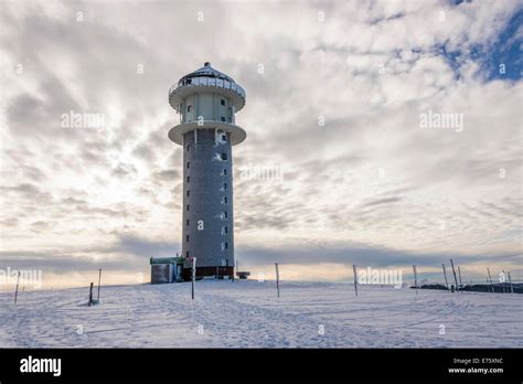 Summit of Seebuck Mountain with a weather tower, Feldberg, Black Forest, Baden-Württemberg ...