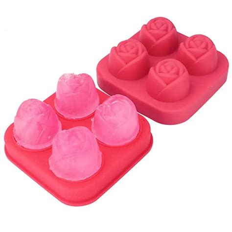 DIY Silicone Ice Cube Mold Rose Shape Silicone Ice Mold Tray Bar ...