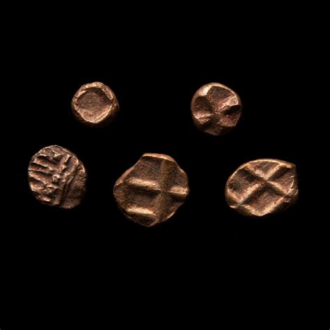 Lot of (5) 11-12th Century India Gold Fanams Ancient Medieval Gold Coins | Pristine Auction