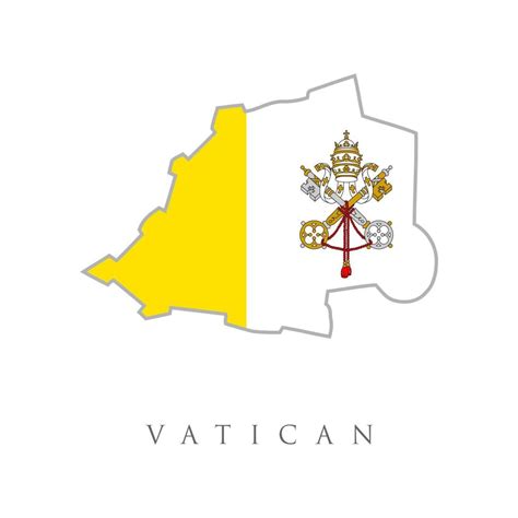 Flag map of Vatican City.Vatican City Flag Map. Map of the Vatican City State with national flag ...