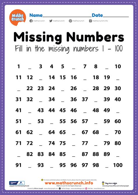 Number worksheets - Free Printable PDF for Kindergarten Kids