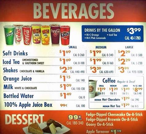 Menu at White Castle fast food, New York City, Hylan Blvd