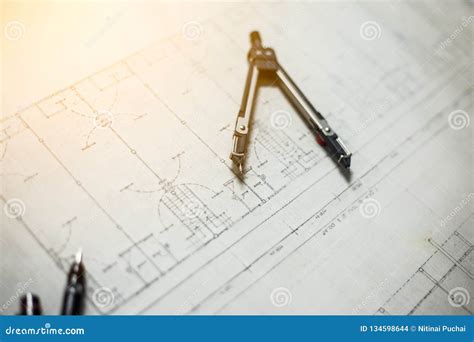 Engineering and Drawing Tools Stock Photo - Image of background, equipment: 134598644