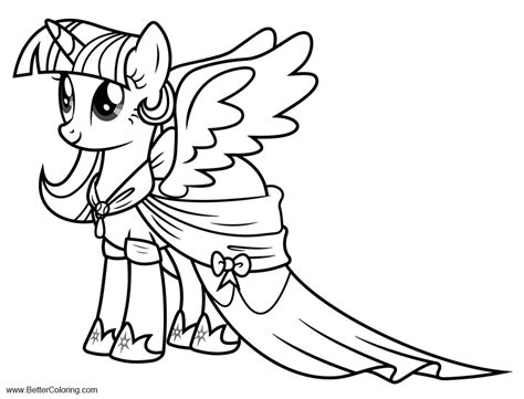 Alicorn Coloring Pages MLP Twilight Sparkle - Free Printable Coloring Pages