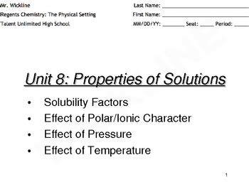 Factors Affecting Solubility by Joshua Wickline | TpT