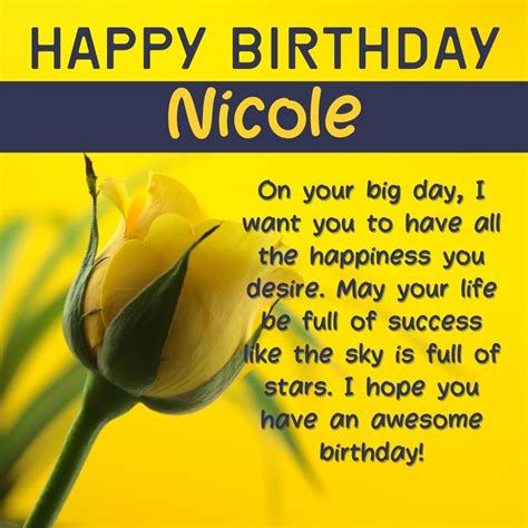 Happy Birthday Cards For Nicole With Wishes